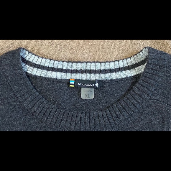 Men’s SMARTWOOL SPARWOOD CREWNECK SWEATER Gray XL - Picture 4 of 10